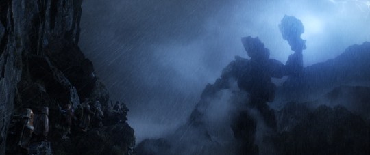 "An entire mountain is throwing boulders at us! I hope no one gets even so much as a bruise!"