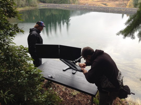 Setting up my cliff-top desk.  Why? Where do you keep your desk?